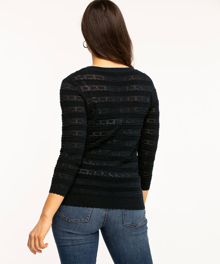 Pointelle V-Neck Sweater Image 3