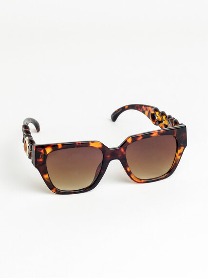 Rectangle Tortoise Coloured Sunglasses Image 1
