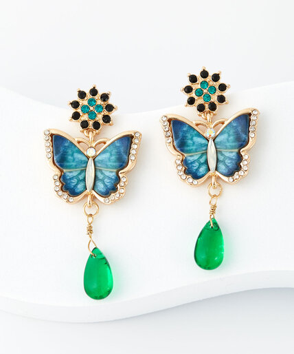 Butterfly Drop Earrings Image 1