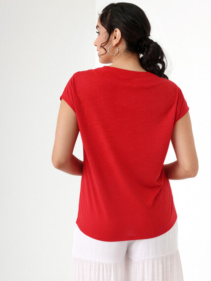Short Sleeve Scoop Neck T-Shirt Image 4