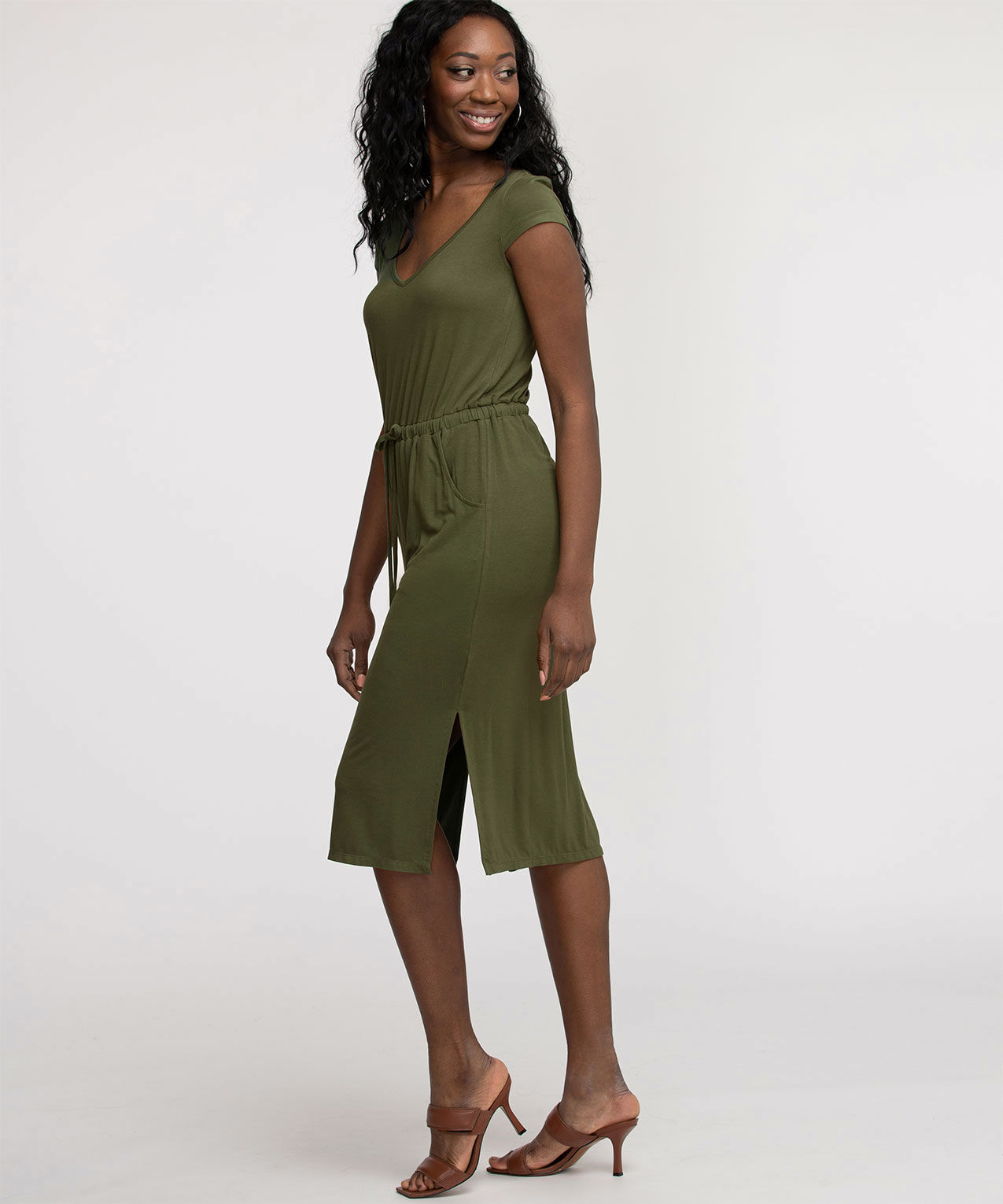 Casual tie waist dress top