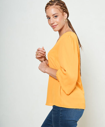 Smocked Cuff Popover Blouse Image 2