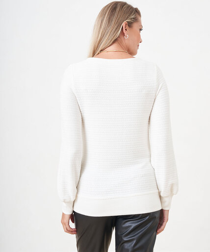 Pointelle Knit Square Neck Top Image 4