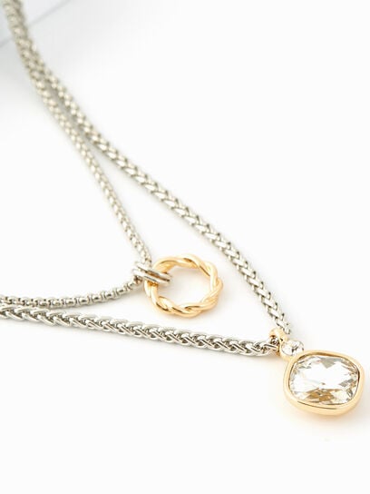 Short Double Layer Chain Necklace