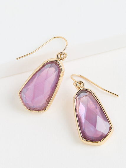 Gold & Lilac Dangler Earrings Image 1