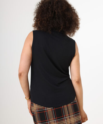 Sleeveless Collared Henley Knit Top Image 3