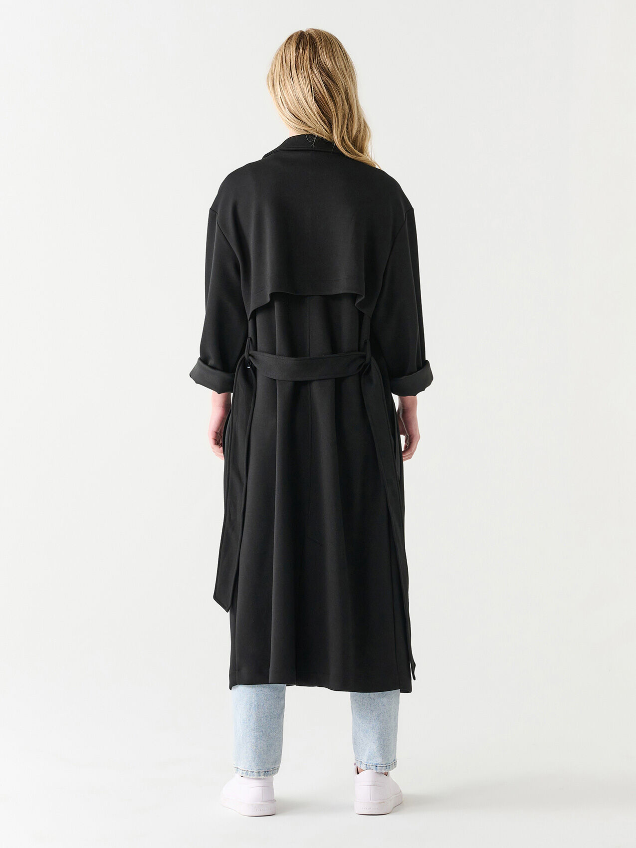 Double Breasted Knit Trench Coat by Dex