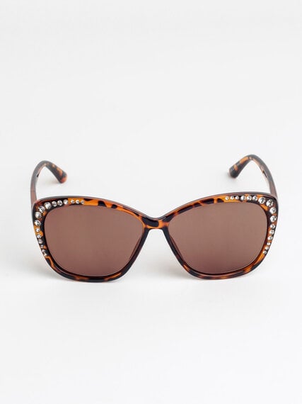 Tortoise Cat Eye Single Reader Sunglasses with Rhinestones Image 1