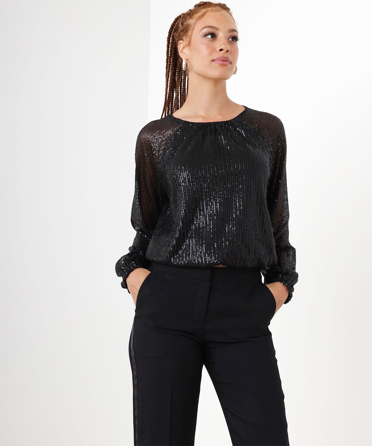 Long Sleeve Sequin Blouse Cleo 4000009080