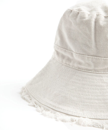 Frayed White Denim Bucket Hat Image 2