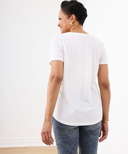 Relaxed V-Neck Graphic T-Shirt Image 3