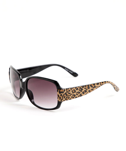 Leopard Print Rectangular Sunglasses Image 1
