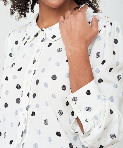 Printed Blouse with Collar Image 3