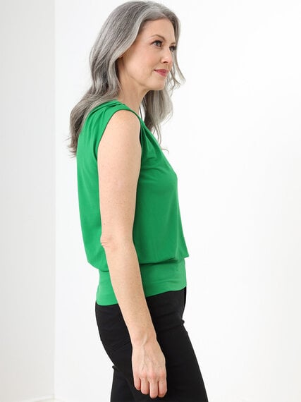 Sleeveless Stretch Top with Banded Hem Image 4