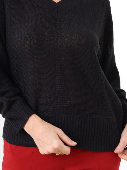 V-Neck Shimmer Dolman Sweater Image 5