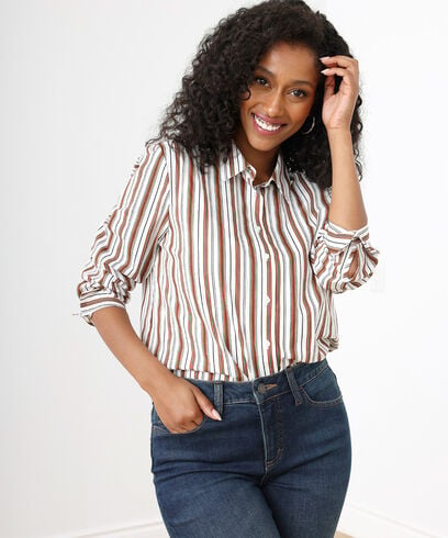 Petite Collared Button-Up Shirt
