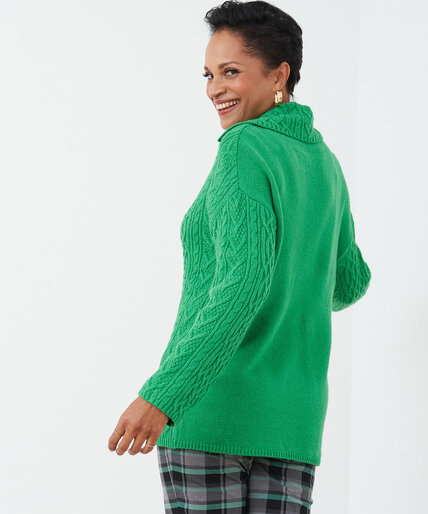 Relaxed Cable Knit Tunic Sweater Image 3