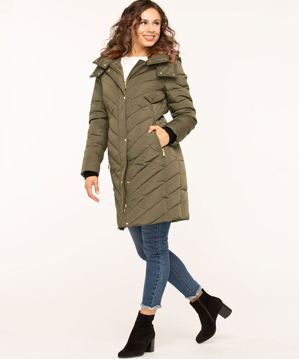 Long Feather Down Puffer Coat Image 1