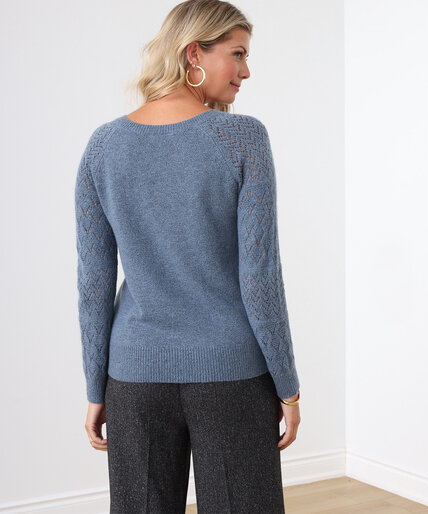 Pointelle V-Neck Pullover Sweater Image 3