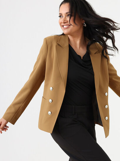Open Military Blazer in Toffee