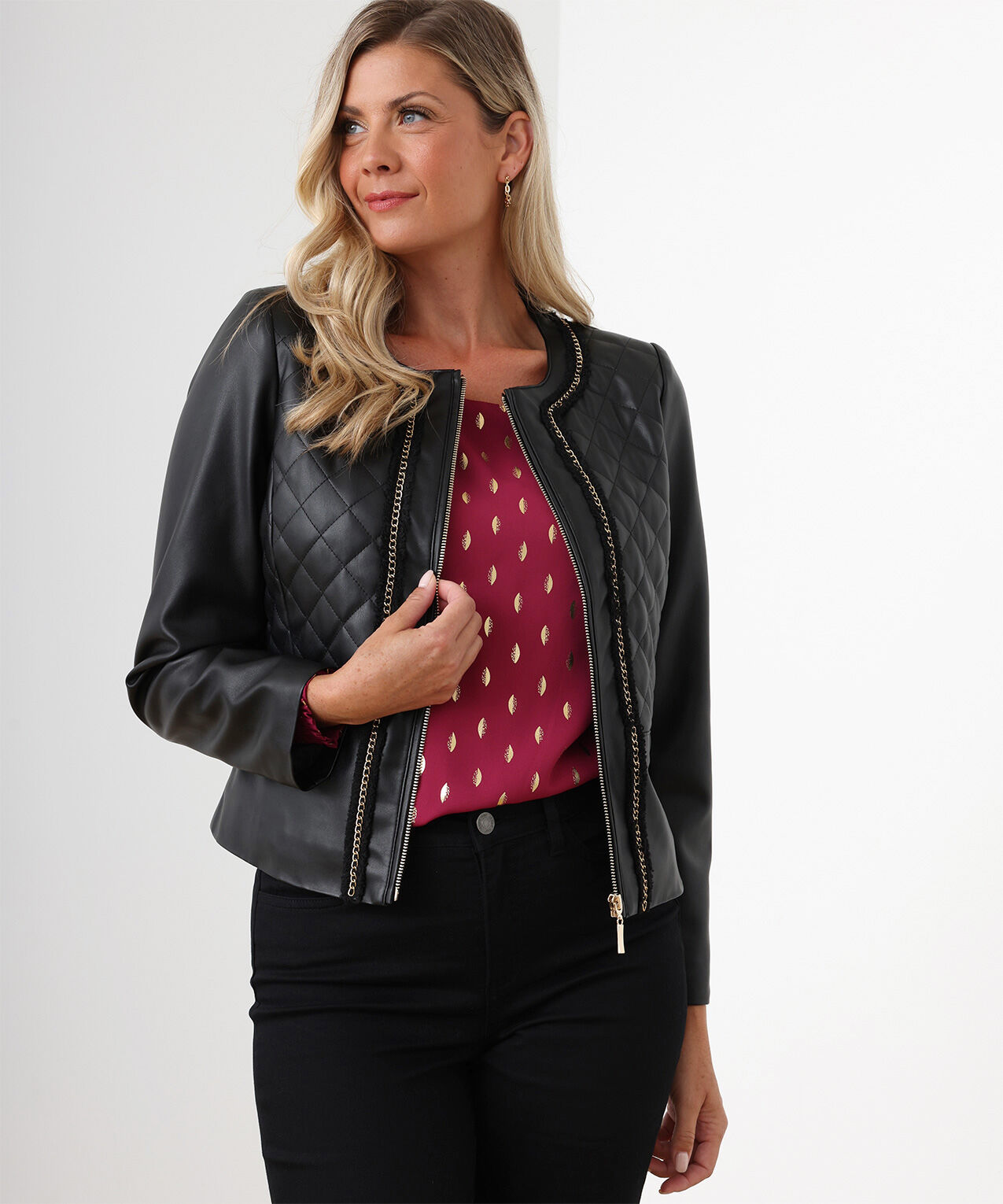 Cleo faux leather jacket online