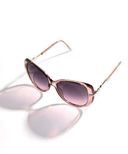 Pink Oversized Round Sunglasses Image 2
