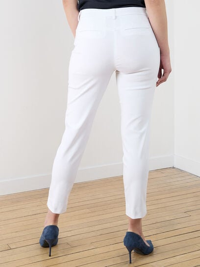 Christy Slim White Ankle Pant in Microtwill