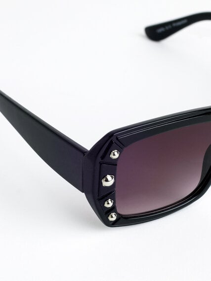 Black Sunglasses with Silver Rivets Image 4
