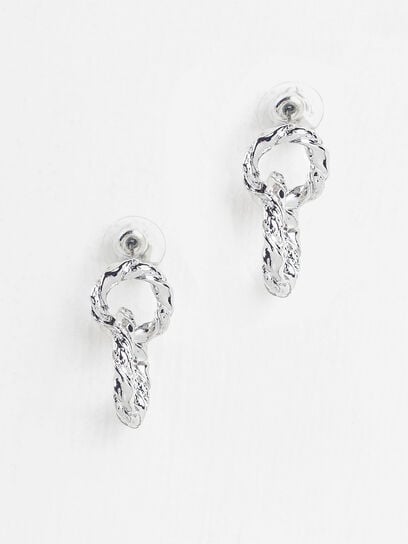 Silver Double Ring Earrings