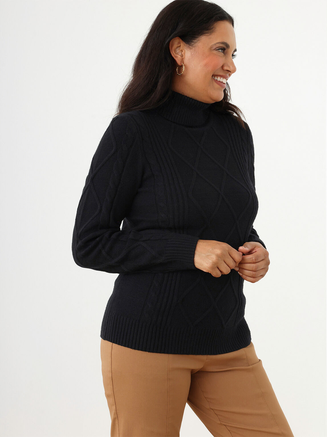 Polo neck sales sweater women's