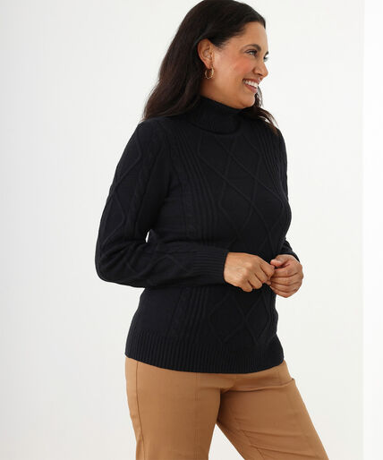 Cable Knit Turtleneck Sweater Image 1