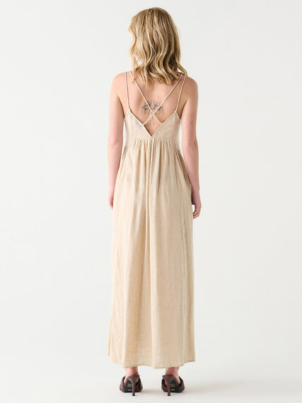 Sleeveless Linen Blend Maxi Dress Image 3