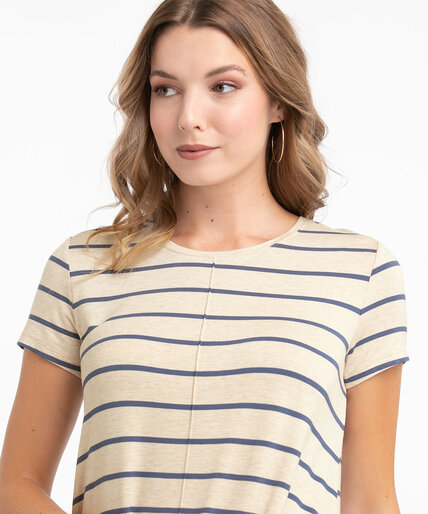 Striped Short Sleeve Tunic Top Image 4