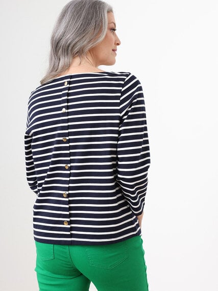 3/4 Sleeve Boat Neck Top Image 4