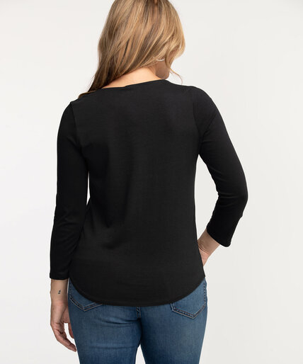 Ruched 3/4 Sleeve T-Shirt Image 4