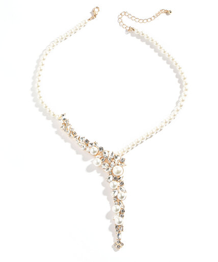 Short Pearl & Gem Necklace Image 3