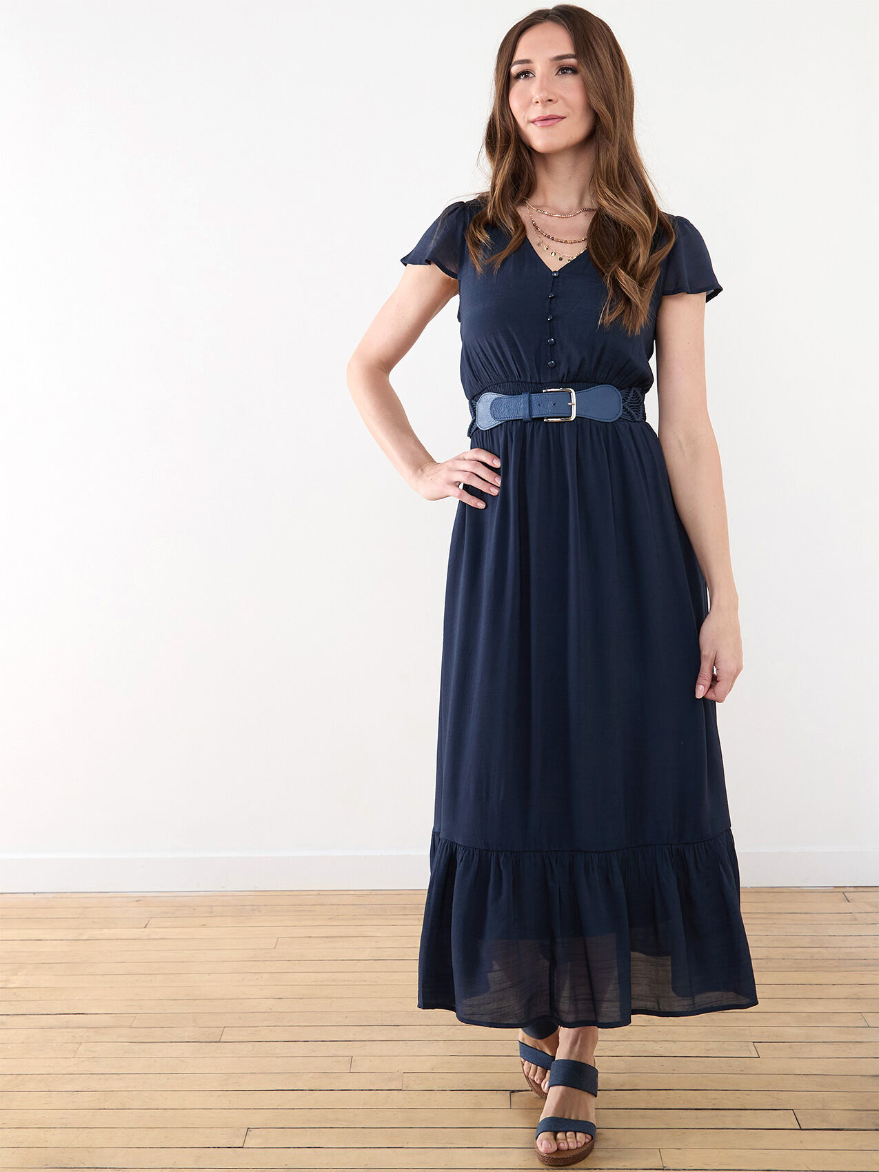 Gauze Midi Dress with Smocked Waist Cleo 4000010148