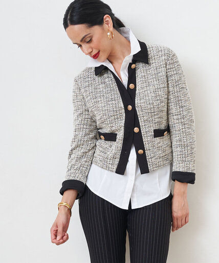 Knit Tweed Suit Jacket Image 2