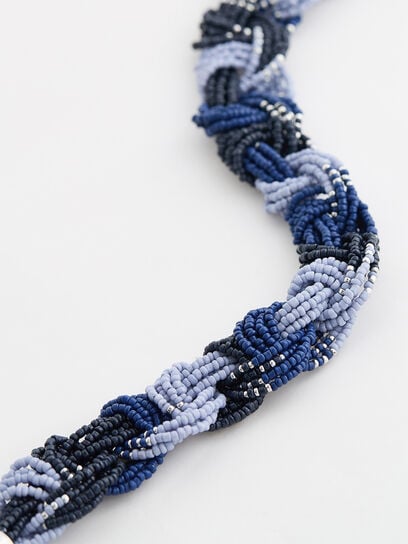 Blue Tones Braided Short Necklace