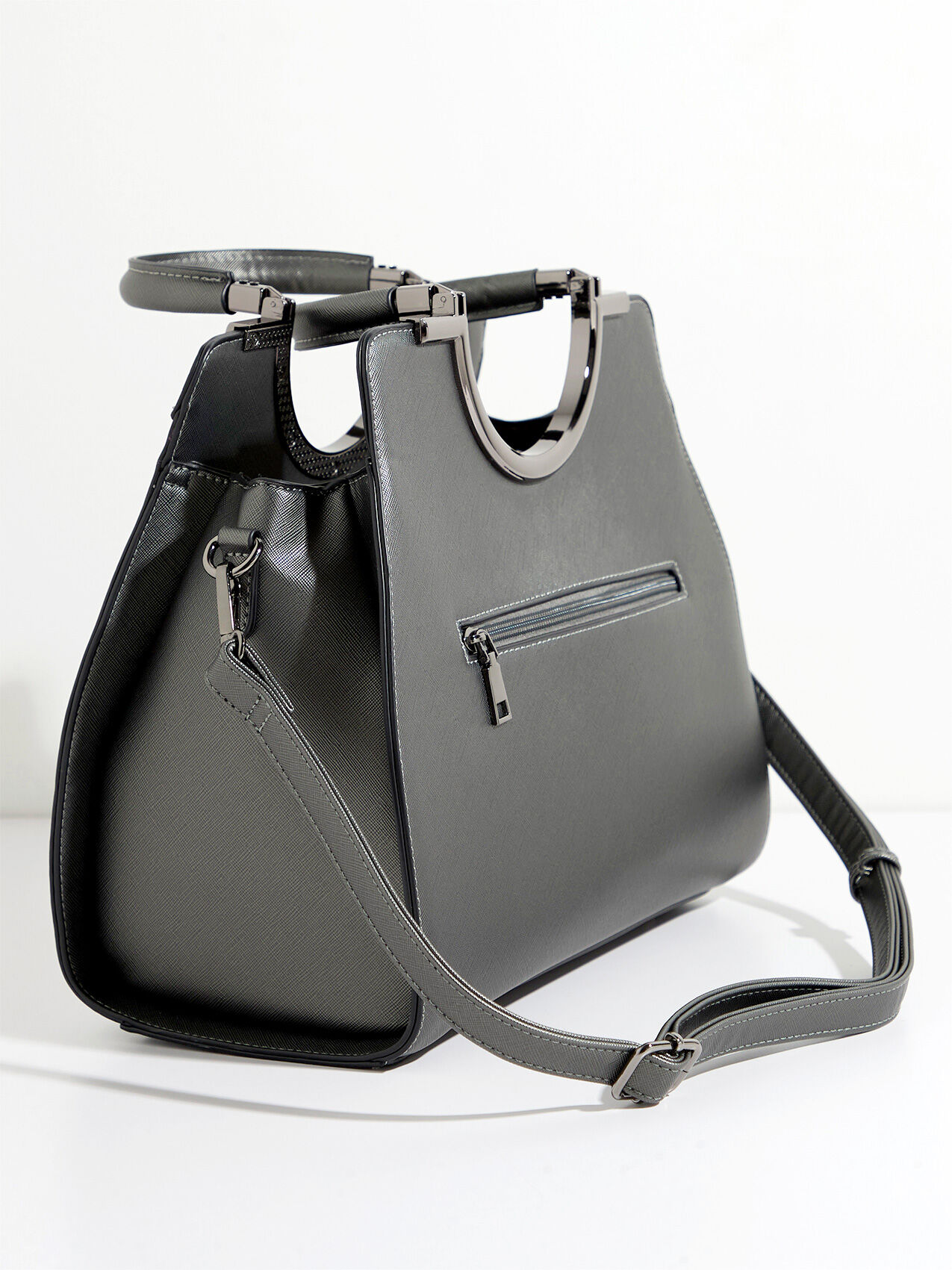 Round handle lady bag Cleo Silver NS