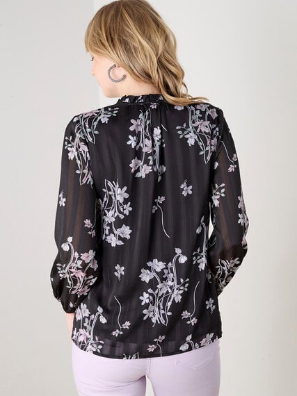 Relaxed Fit Chiffon Blouse with Ruffle Detail Image 3