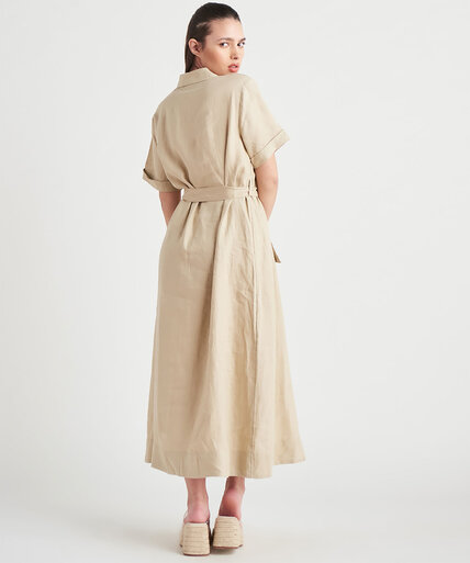 Dex Black Tape Linen Shirt Dress Image 3
