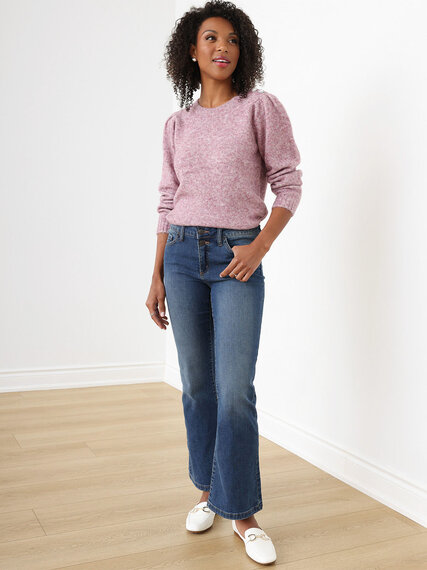 Petite Button-Shoulder Pullover Sweater Image 2