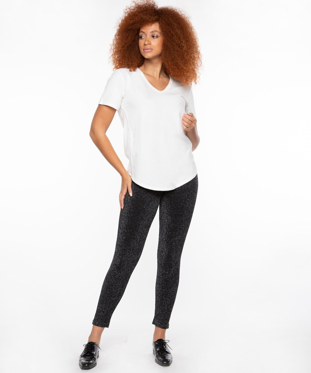 Metallic knit leggings cheap