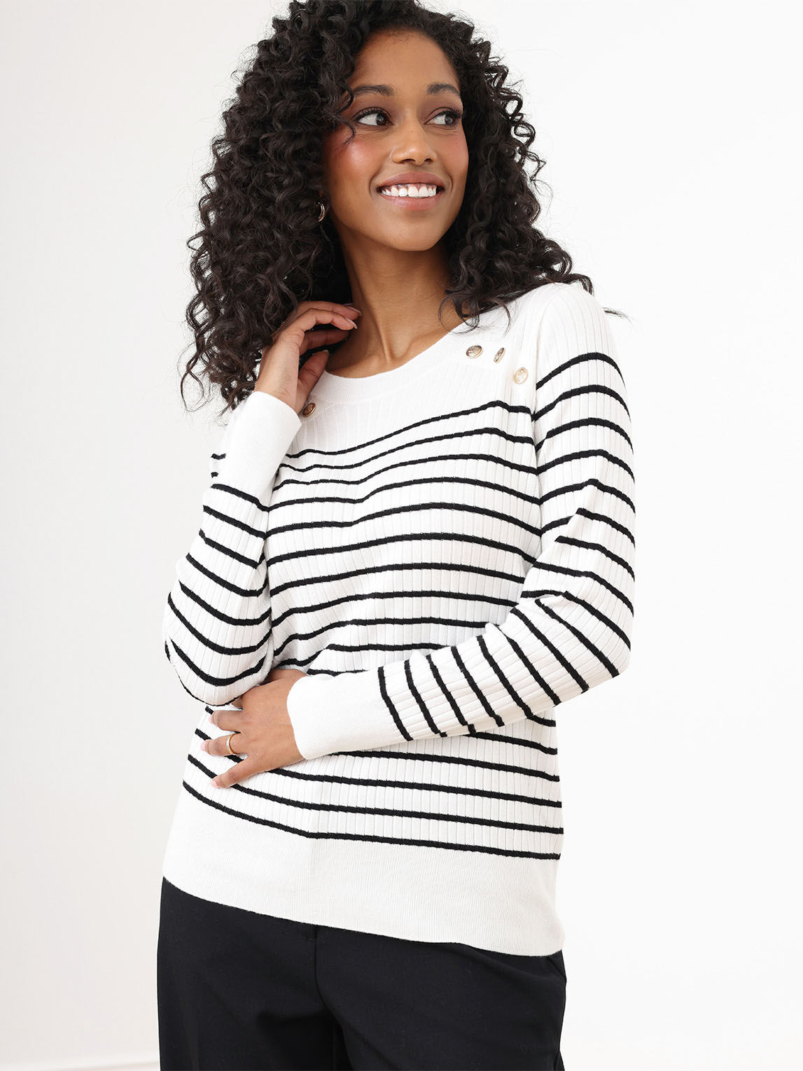 Long striped sweater best sale