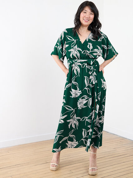 Faux Wrap Maxi Dress in Crepe Image 5