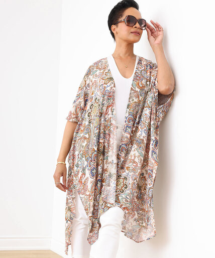 Printed Kimono with Side Slits Image 1