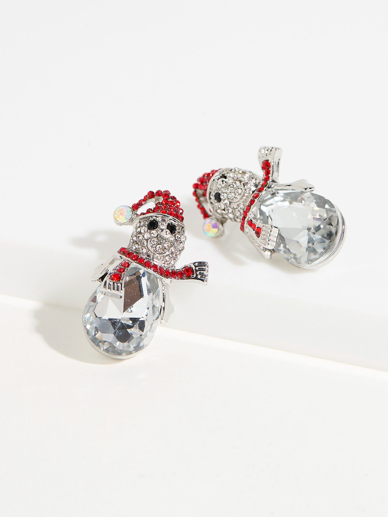 Silver Crystal Snowman Earrings Cleo 4000011398