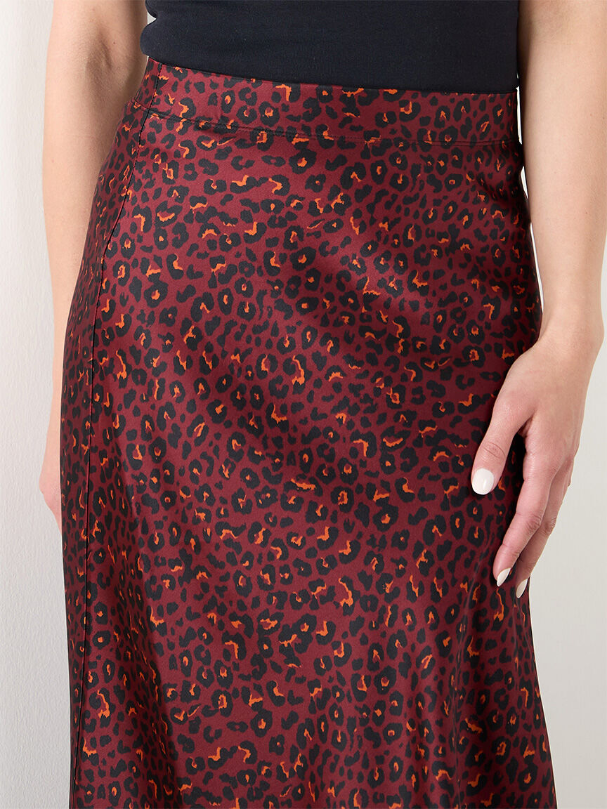 Animal print skirt red deals