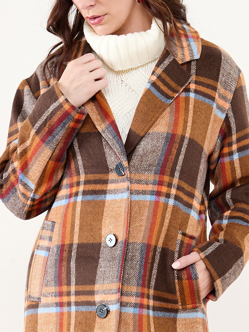 Orange plaid coat shop